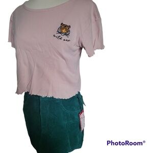 Cropped Bongo Pink Wild One Tiger Shirt
